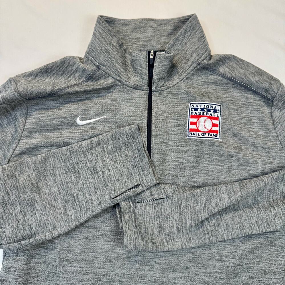 Nike Dri-FIT National Baseball Hall of Fame 1/4 Zip Pullover Gray Men's XL - Picture 6 of 16